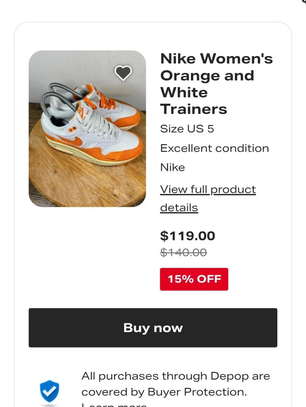 Nike Women’s White & Orange Athletic Sneakers